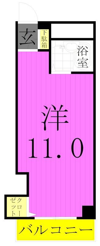 アートレジデンス竹ノ塚(ワンルーム/3階)の間取り写真