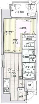 GALLERY谷町(1DK/9階)の間取り写真