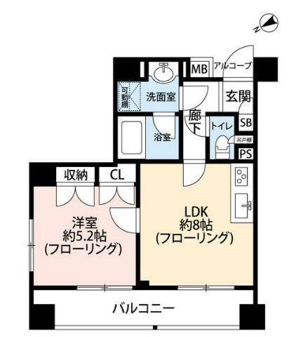 ジェイパーク代々木(1LDK/4階)の間取り写真