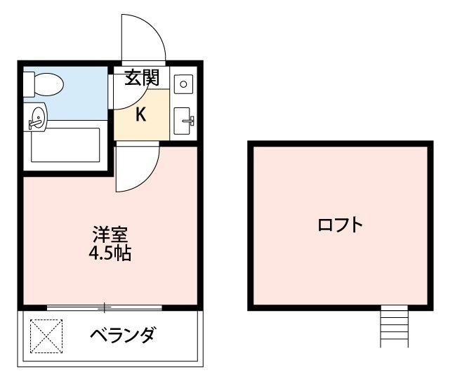 ニューハウス志木(1K/2階)の間取り写真