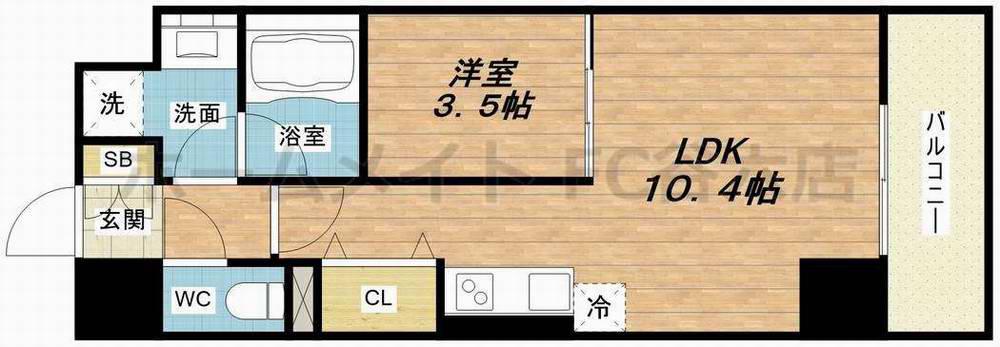 KG ソフィア アベノ播磨町(1LDK/8階)の間取り写真