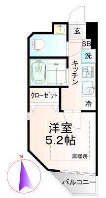 ピアコートTM東武練馬四番館(1K/3階)の間取り写真