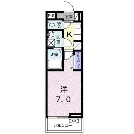シャンス ドゥ(1K/2階)の間取り写真