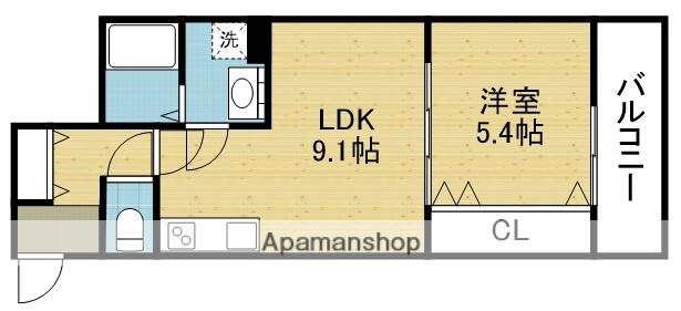 太平寺共同(1LDK/3階)の間取り写真