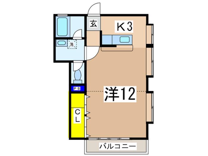 永嶋アパ-ト(1K/2階)の間取り写真