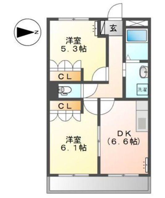MAJESTAVILLA(2DK/2階)の間取り写真