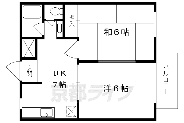 RRハイツ(2DK/2階)の間取り写真