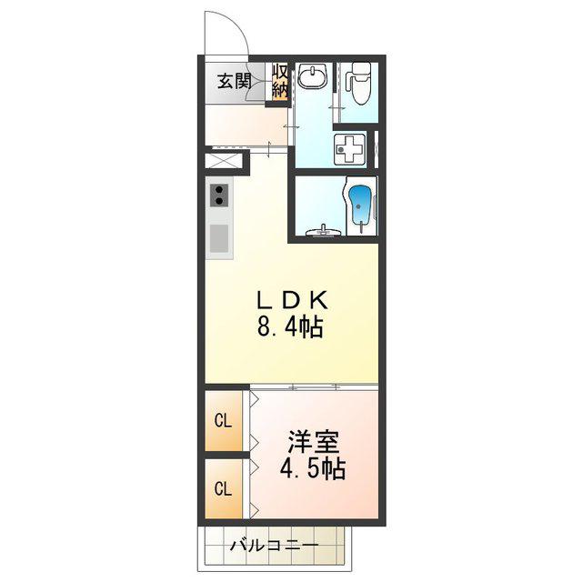 ROYALRESIDENCE住吉沢之町PARTI(1LDK/2階)の間取り写真