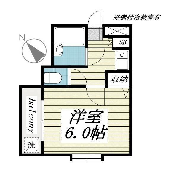 ジュネパレス市川第11(1K/3階)の間取り写真