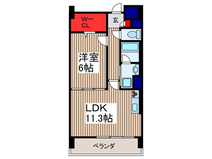 レジデンスヒルズ(1LDK/1階)の間取り写真