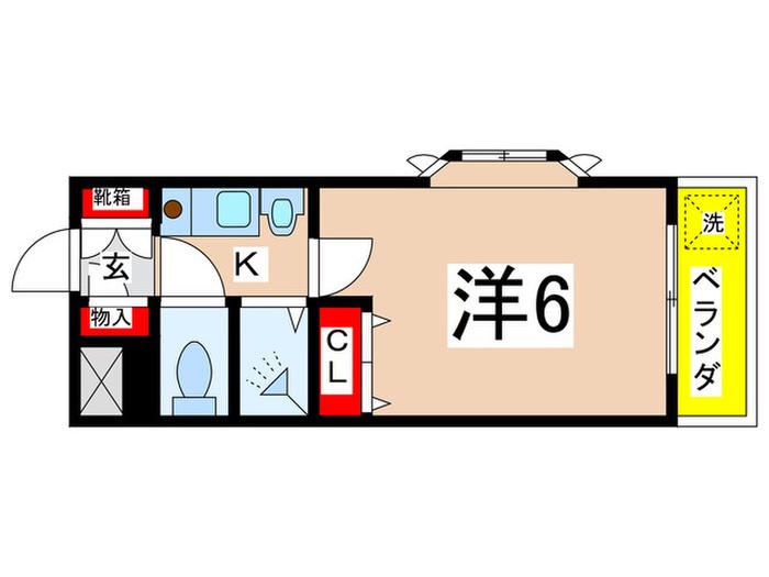 諏訪ガーデン(1K/1階)の間取り写真