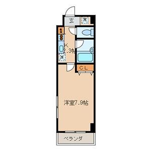 N.K.MANSION(1K/6階)の間取り写真