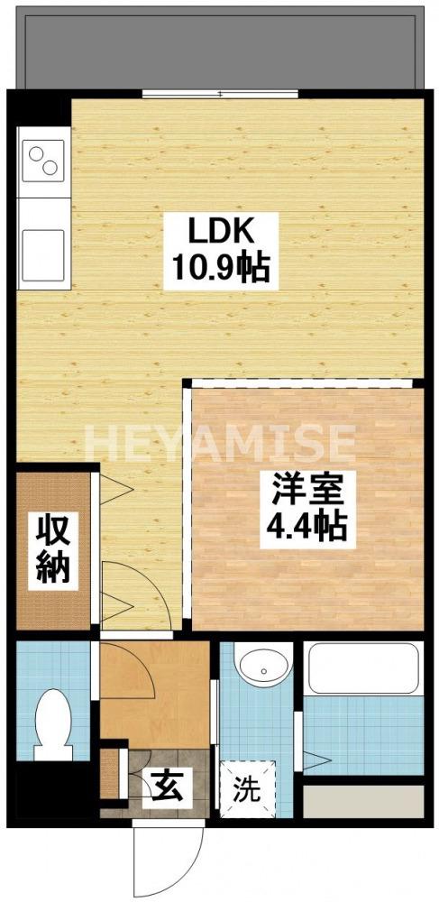 ロイヤルヒル岩松I(1LDK/2階)の間取り写真
