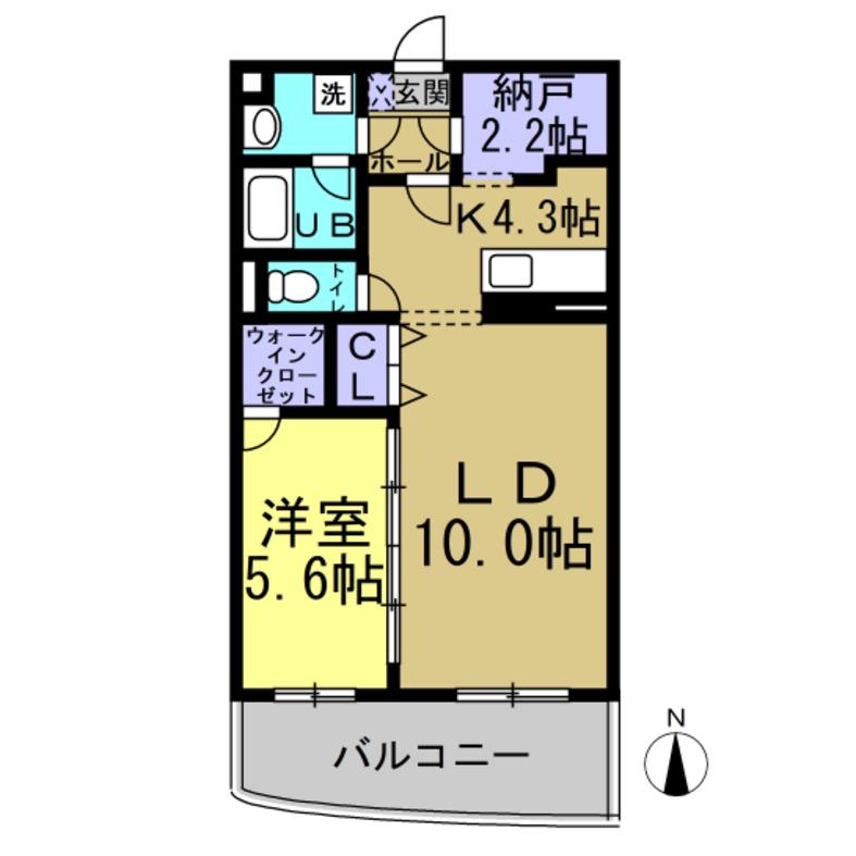 ロゼックII南大高(1SLDK/2階)の間取り写真