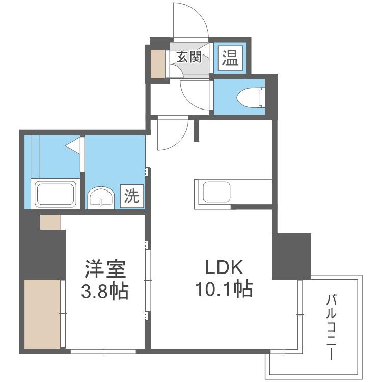 イリオス ディオ(1LDK/11階)の間取り写真