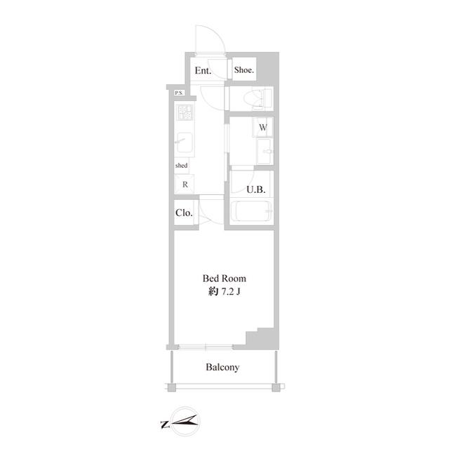 B CITY APARTMENT ITABASHI ノース(1K/2階)の間取り写真