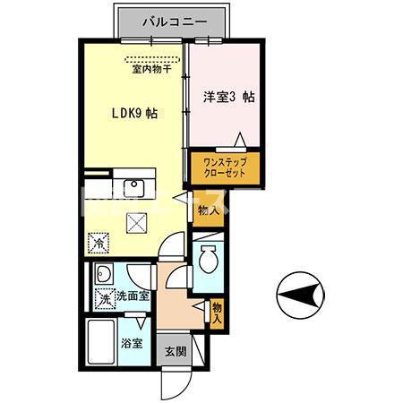 ガアデンホームズ曙(1LDK/1階)の間取り写真