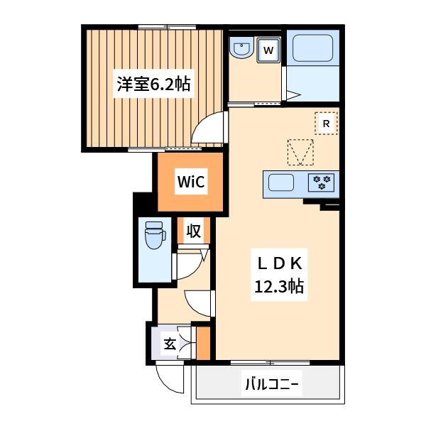 ロン ドゥ ネージュ(1LDK/1階)の間取り写真