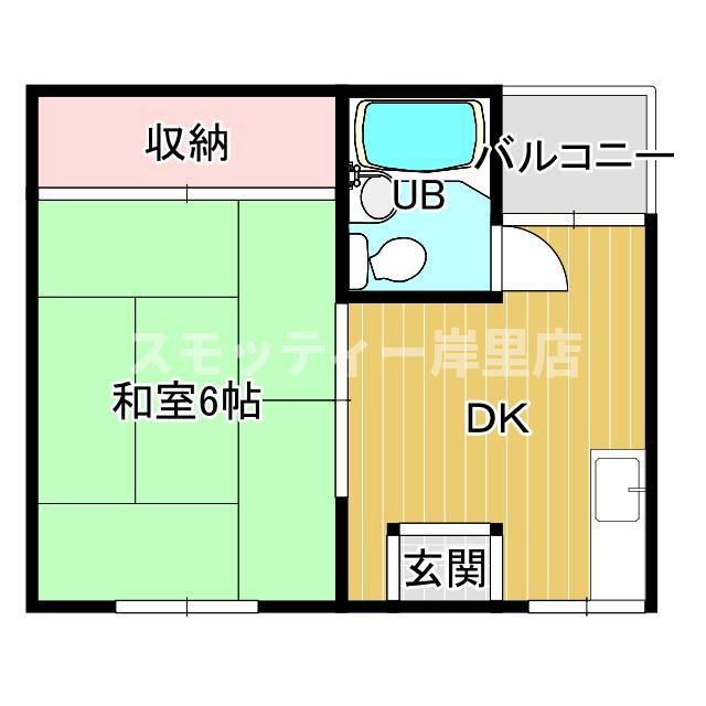 マツモトマンション(1DK/2階)の間取り写真