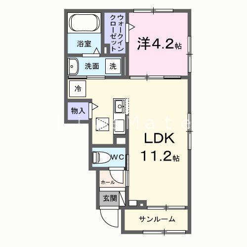 シェルエトワール(1LDK/1階)の間取り写真