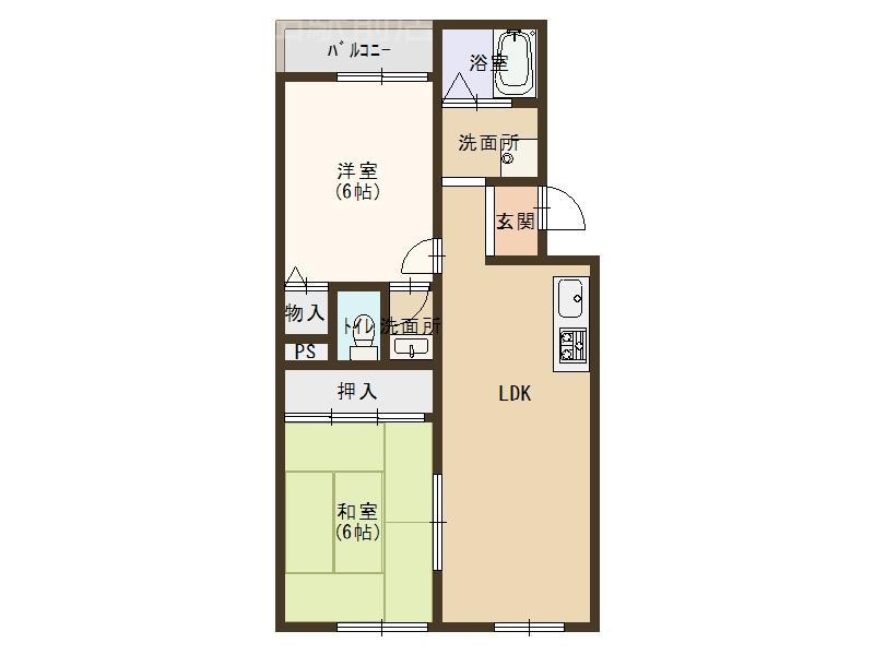ノルエスタ上島(2LDK/3階)の間取り写真