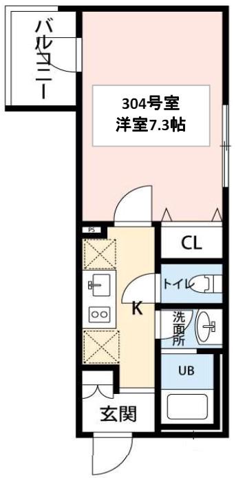 ONE SKY 市ヶ尾(1K/3階)の間取り写真