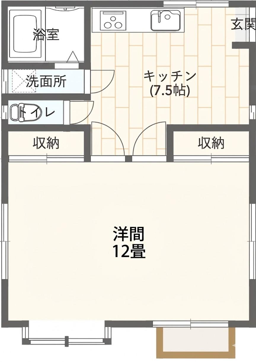 グリーンヒルハウス(1DK/2階)の間取り写真