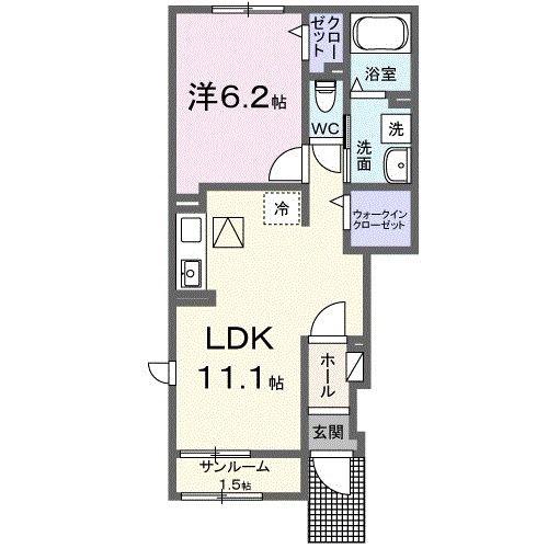 ドエル F・T・K VI番館(1LDK/1階)の間取り写真