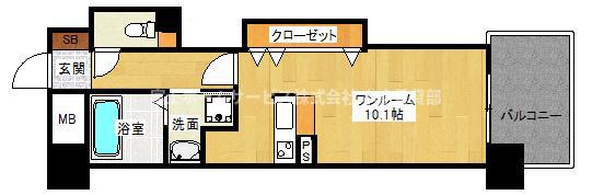 ふぁみゆアビコVIII(ワンルーム/9階)の間取り写真