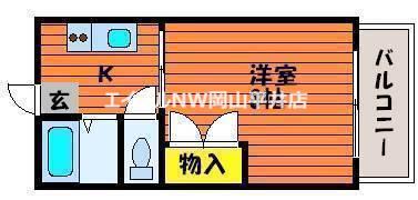 レクサス芳泉 II(1K/3階)の間取り写真