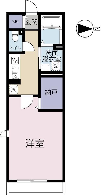 ウエスト FIELD(1K/2階)の間取り写真