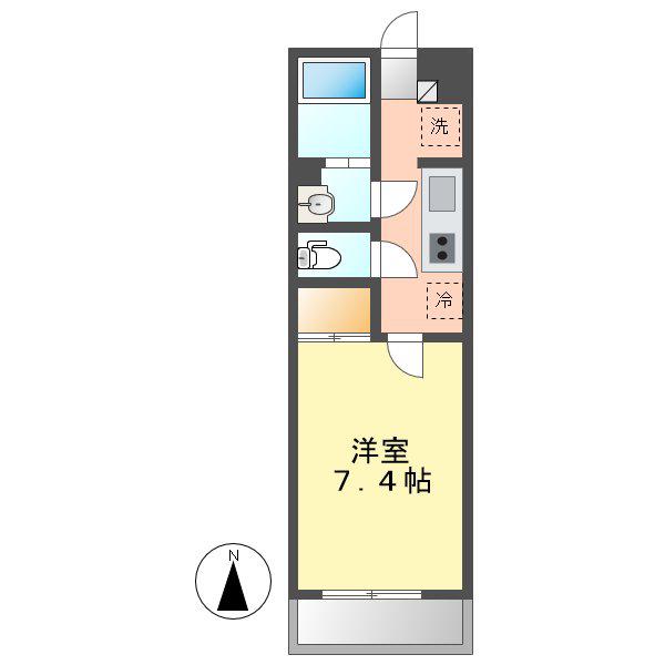 BELLE VILLE HIRANAKA(1K/3階)の間取り写真