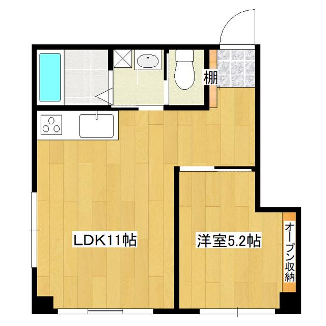 立田町マンション(1LDK/1階)の間取り写真