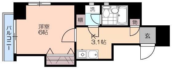 プリマヴェーラ・K(1K/5階)の間取り写真