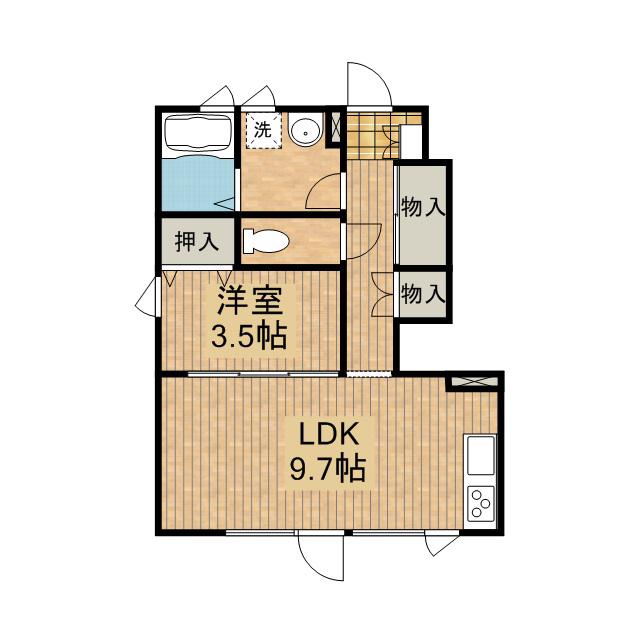 PRIMARY南仙北(1LDK/1階)の間取り写真