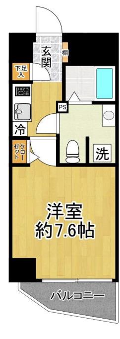 LAVILIO錦糸町BELLGRADE(1K/2階)の間取り写真