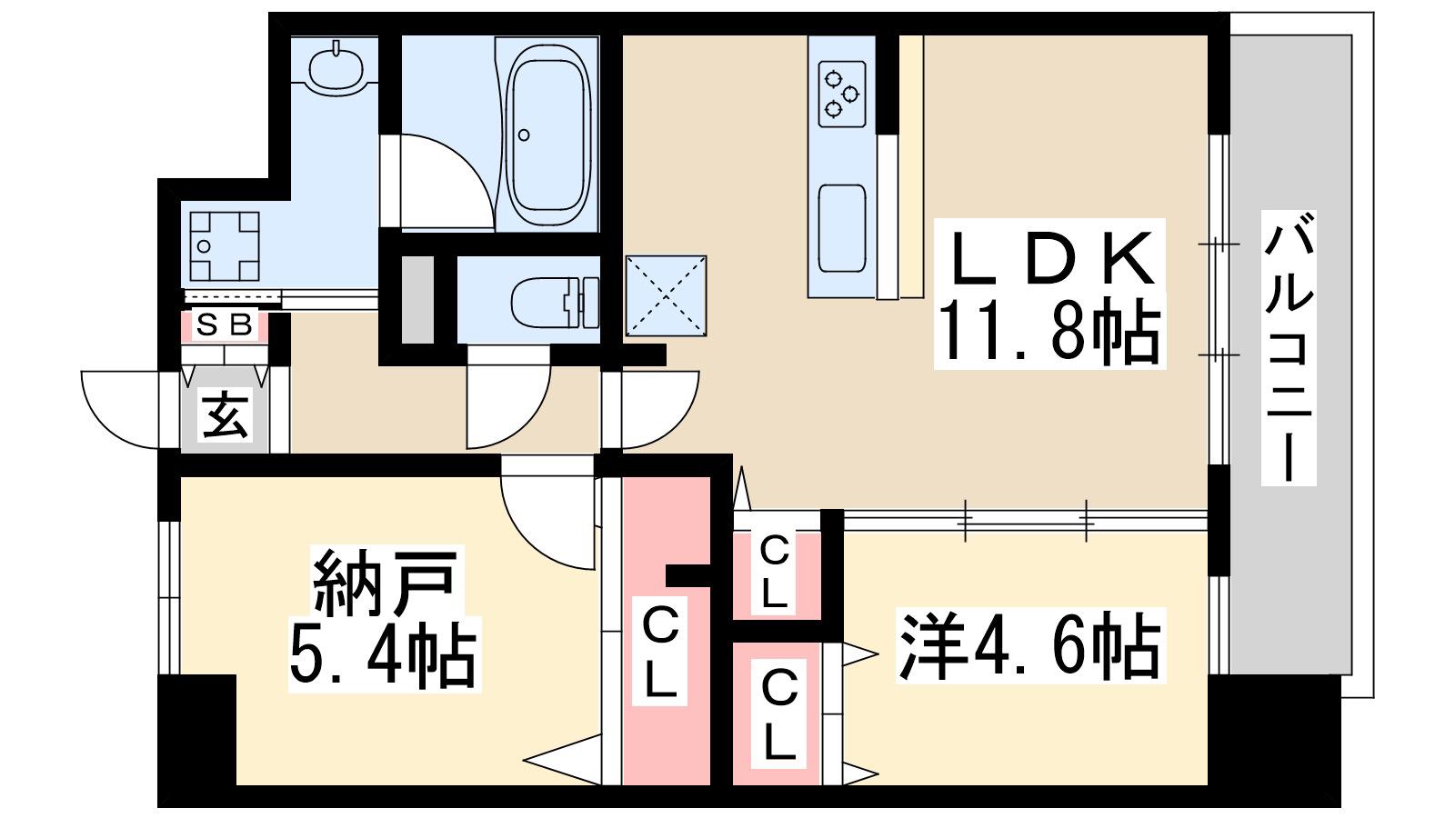 ザルーツエサカ(1SLDK/3階)の間取り写真
