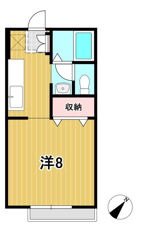 エスポワール(1K/2階)の間取り写真
