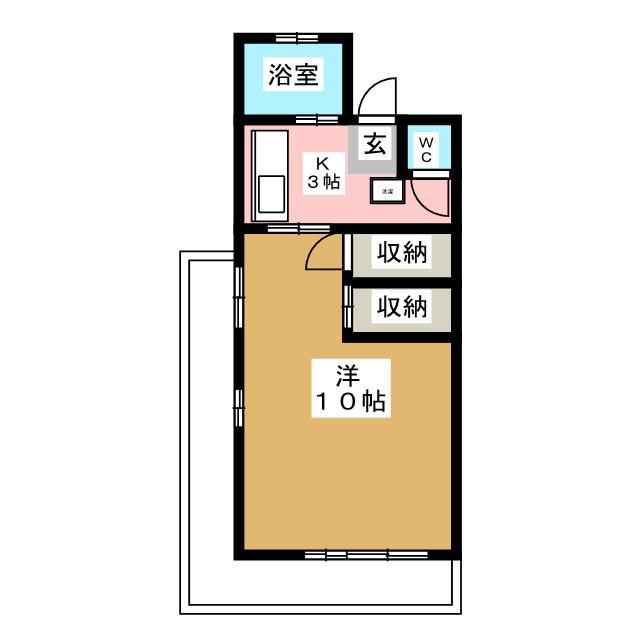 マンション錦(1K/3階)の間取り写真