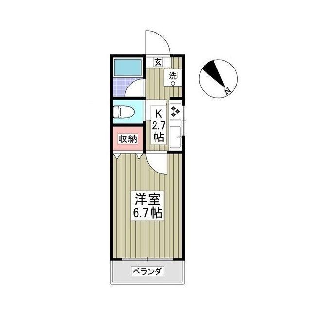花山ビル(1K/3階)の間取り写真