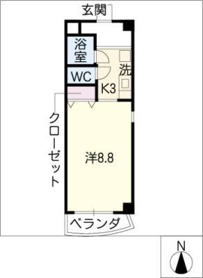 HARAX築地(1K/6階)の間取り写真