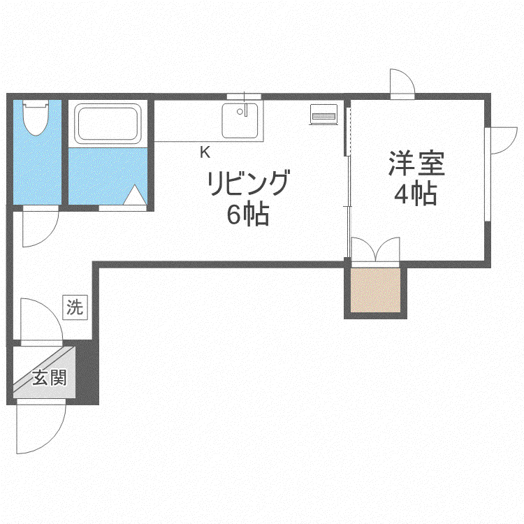 アークコート幌西(1DK/3階)の間取り写真