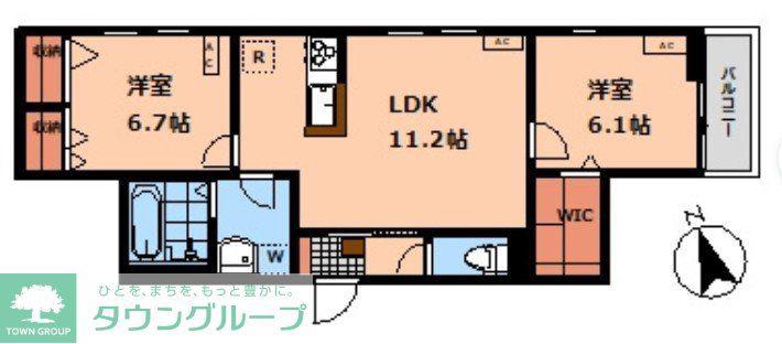 CASA ROSETO(2LDK/1階)の間取り写真