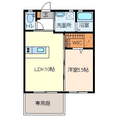 カーサクレセオL(1LDK/1階)の間取り写真