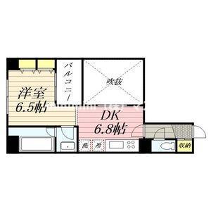 ゼウス桜川プレミアム(1DK/4階)の間取り写真
