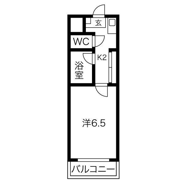 サンジュネス(1K/2階)の間取り写真
