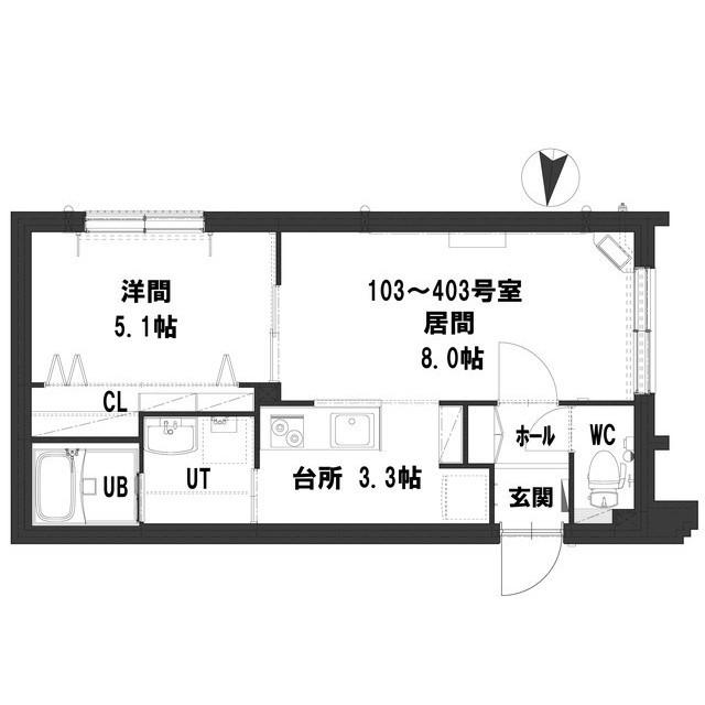 グランメール K.S元町(1LDK/4階)の間取り写真