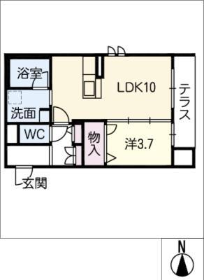 SALINAA(1LDK/1階)の間取り写真
