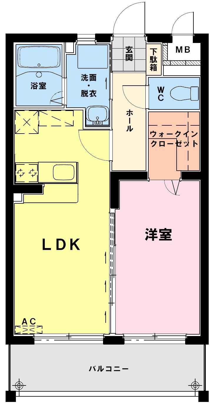 グランドメゾン(1LDK/1階)の間取り写真