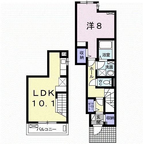 シャンティ・ショコラ(1LDK/1階)の間取り写真